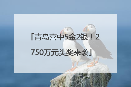 青岛喜中5金2银！2750万元头奖来袭