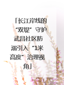 长江岸线的“双堤”守护 武昌社区防溺引入“1米高度”治理视角