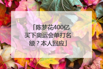 陈梦花400亿买下奥运会单打名额？本人回应