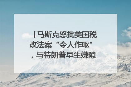 马斯克怒批美国税改法案“令人作呕”，与特朗普早生嫌隙？｜国际识局