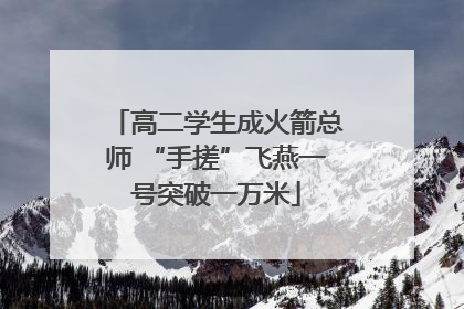高二学生成火箭总师 “手搓”飞燕一号突破一万米