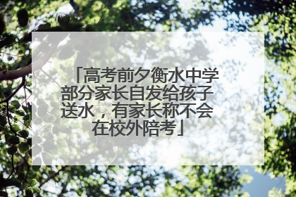 高考前夕衡水中学部分家长自发给孩子送水，有家长称不会在校外陪考