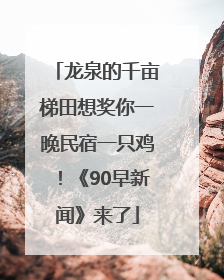 龙泉的千亩梯田想奖你一晚民宿一只鸡！《90早新闻》来了