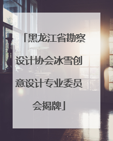 黑龙江省勘察设计协会冰雪创意设计专业委员会揭牌