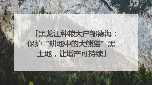 黑龙江种粮大户邹德海：保护“耕地中的大熊猫”黑土地，让增产可持续