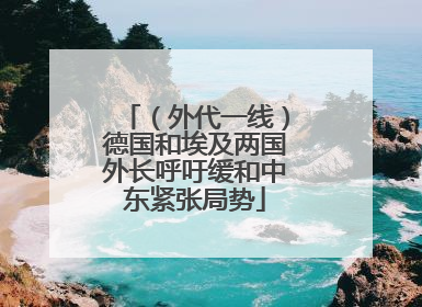 （外代一线）德国和埃及两国外长呼吁缓和中东紧张局势