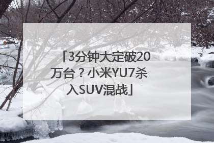 3分钟大定破20万台？小米YU7杀入SUV混战