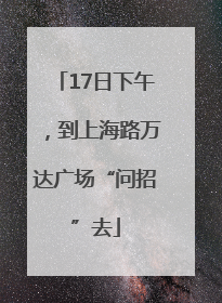 17日下午，到上海路万达广场“问招”去