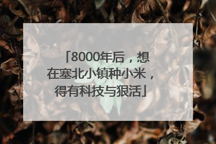 8000年后，想在塞北小镇种小米，得有科技与狠活